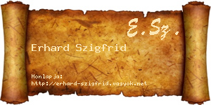 Erhard Szigfrid névjegykártya